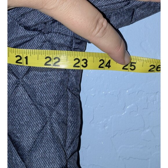 Tommy Hilfiger Womens Quilted Jacket Gold Snap Buttons Zipper Gray M - Picture 15 of 16